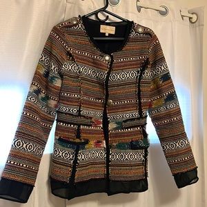 The Territory Ahead Southwestern Woven Blanket Tapestry Jacket Size L